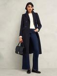 Hobbs Petite Marlene Wool Rich Coat, Navy