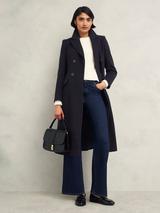 Hobbs Wool Blend Millie Coat Navy