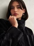 Hobbs Petite Rosanne Faux Fur Coat, Black