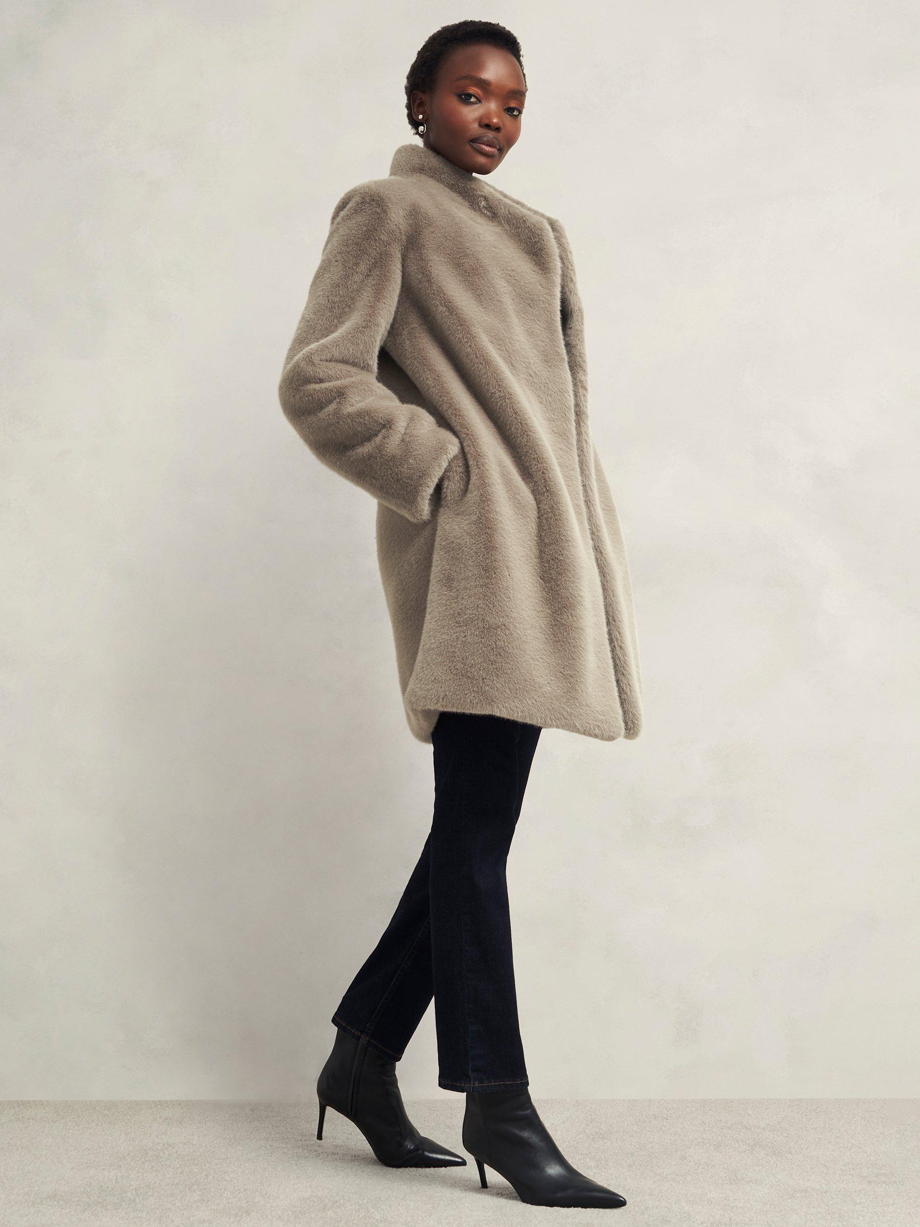 Petite long faux fur coat online