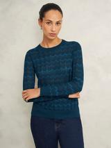 ホブズ HOBBS LULU KNIT （NAVY IVORY） Lulu Cotton Sweater | Hobbs US |