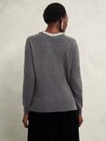 Hobbs Sherry Embellished Jumper, Charcoal Grey