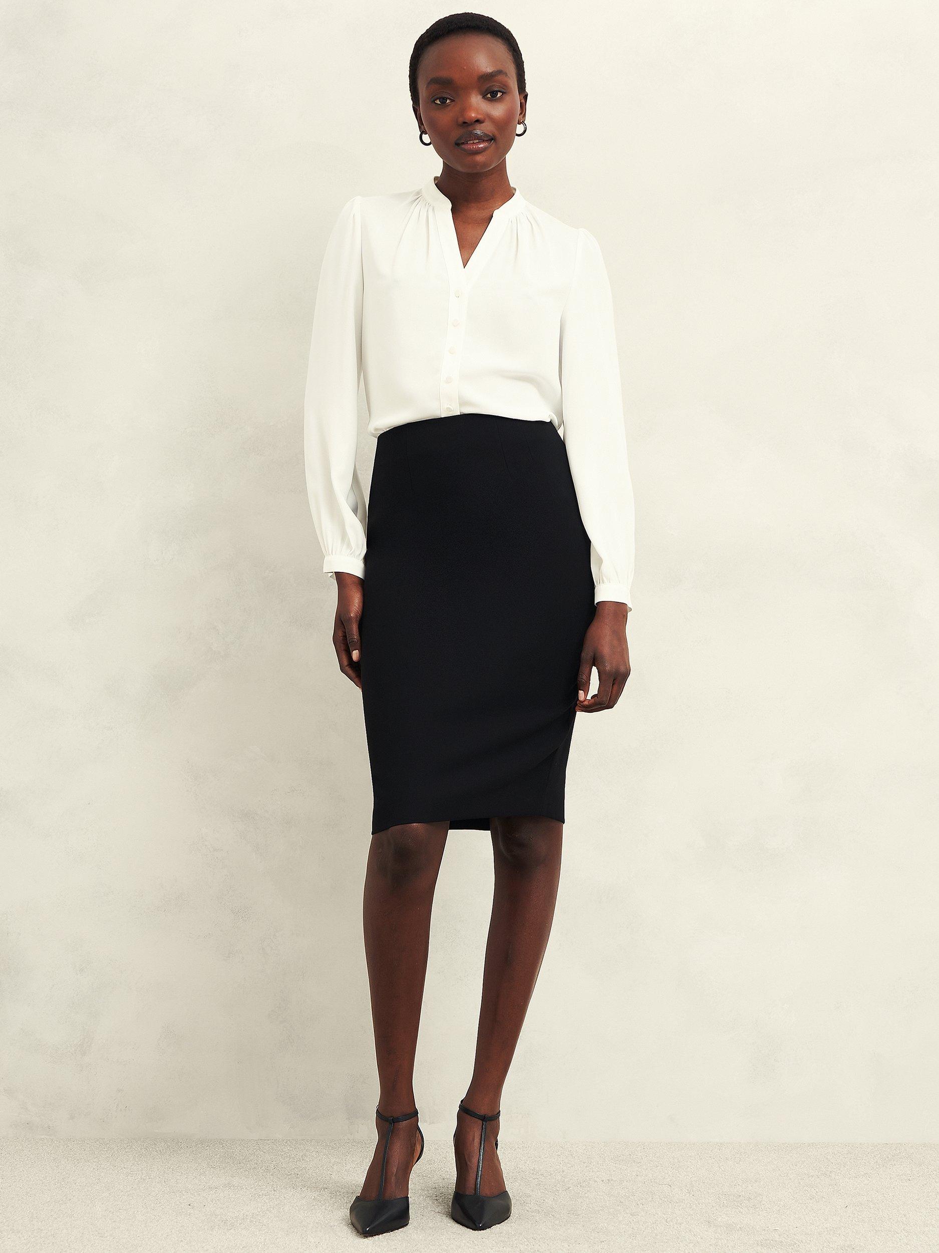 Product image 1 of 6, which shows Hobbs Petite Maya Pencil Skirt, Black, 12