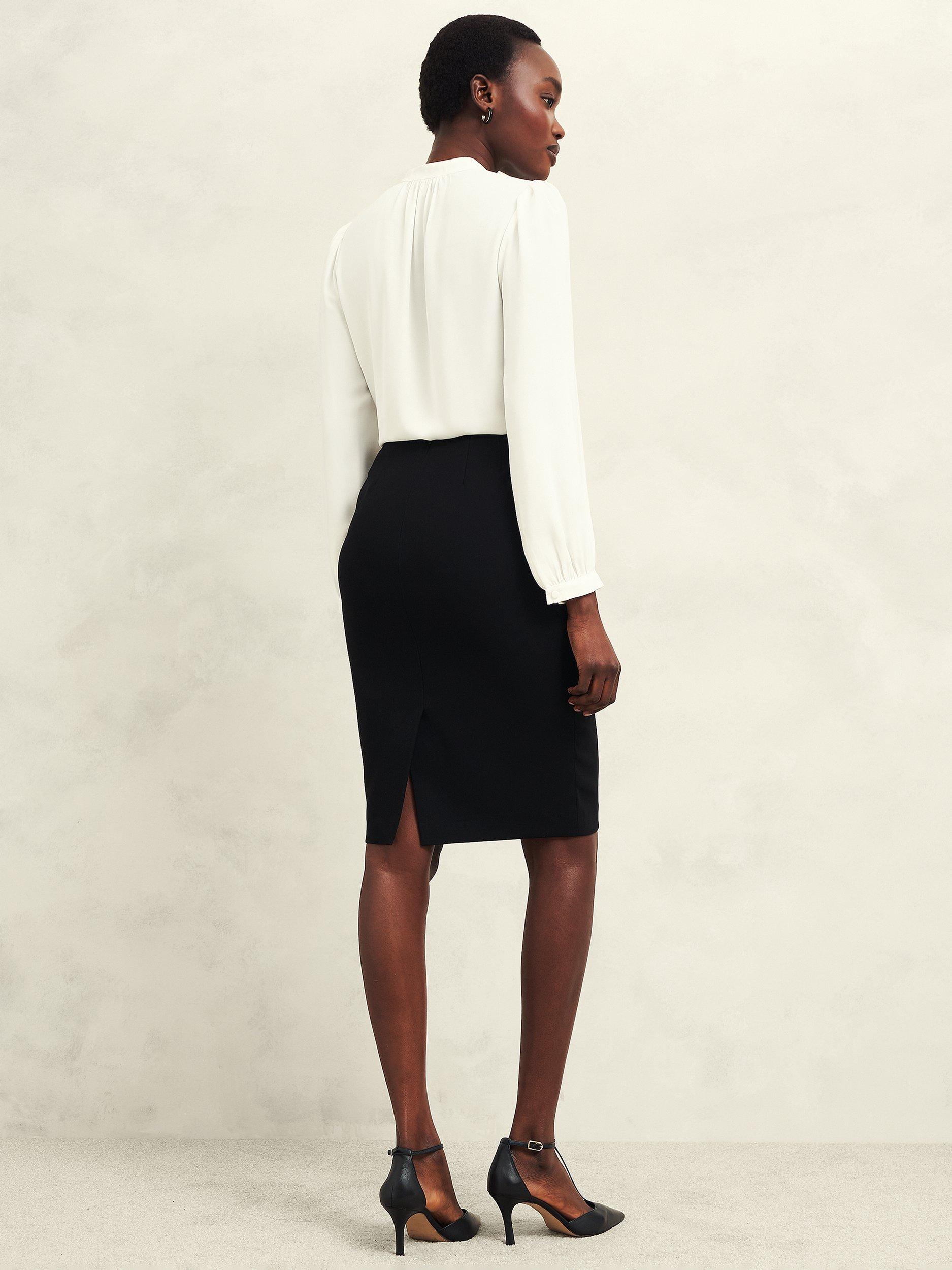 Product image 2 of 6, which shows Hobbs Petite Maya Pencil Skirt, Black, 12