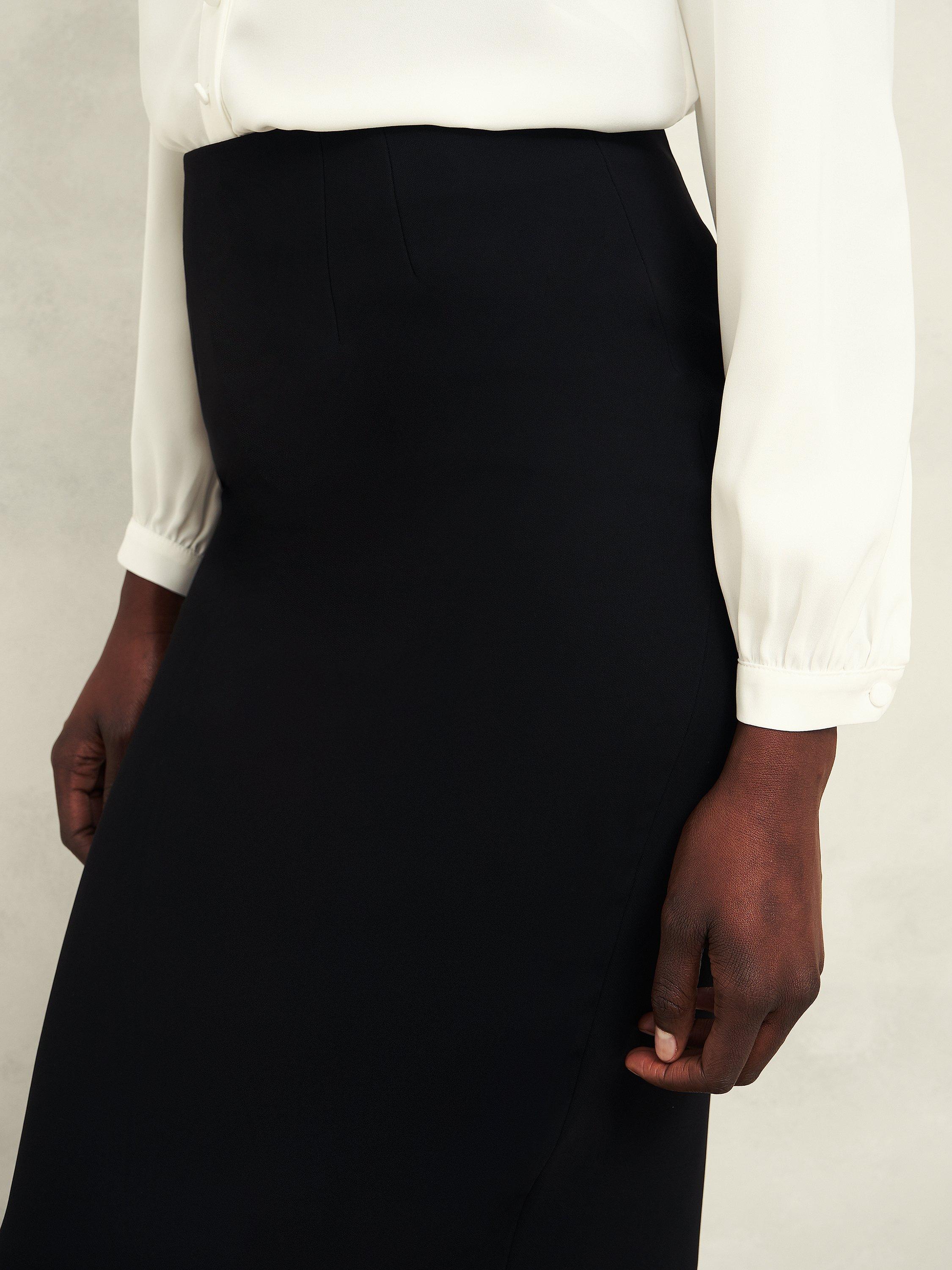 Product image 3 of 6, which shows Hobbs Petite Maya Pencil Skirt, Black, 12