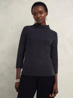 Hobbs Tali Sparkle Top, Black Silver, Black Silver