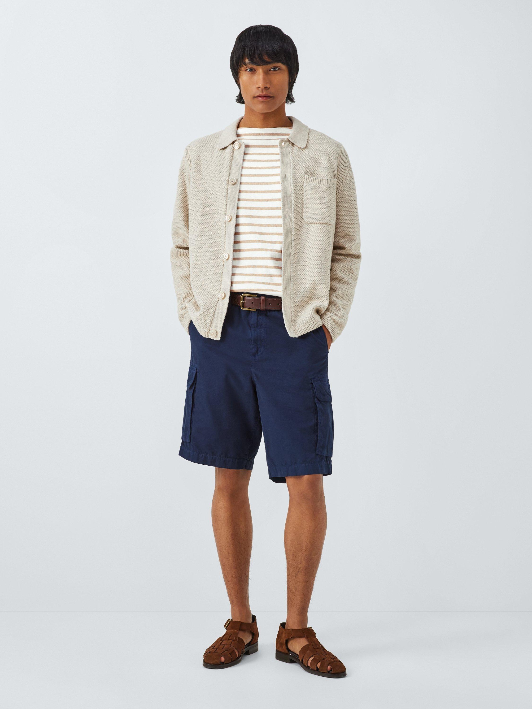 Product image 3 of 6, which shows Armor Lux Cotton Regular Fit Long Sleeve Stripe T-Shirt, Blanc/Cookie, XS
