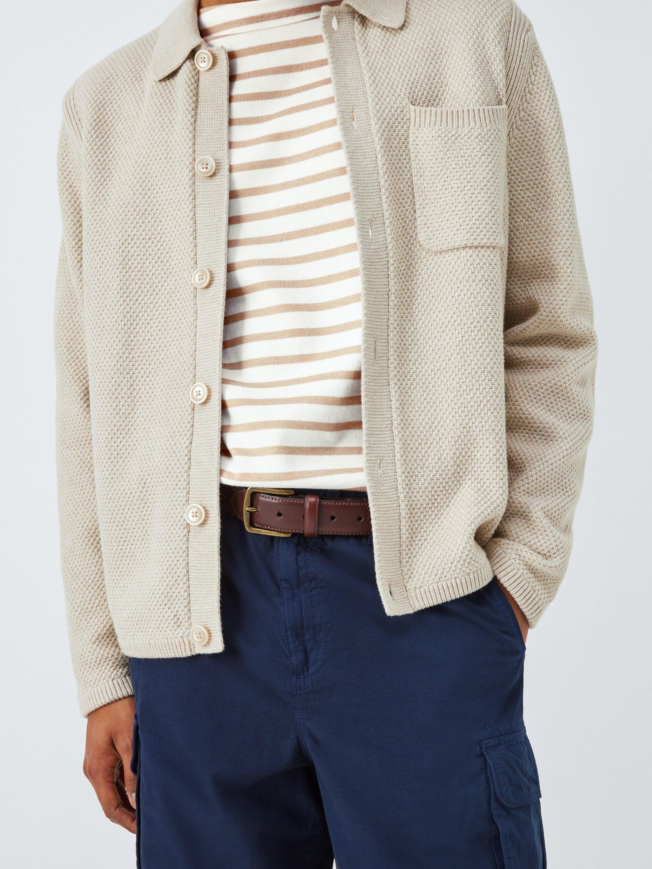 Product image 5 of 6, which shows Armor Lux Cotton Regular Fit Long Sleeve Stripe T-Shirt, Blanc/Cookie, XS