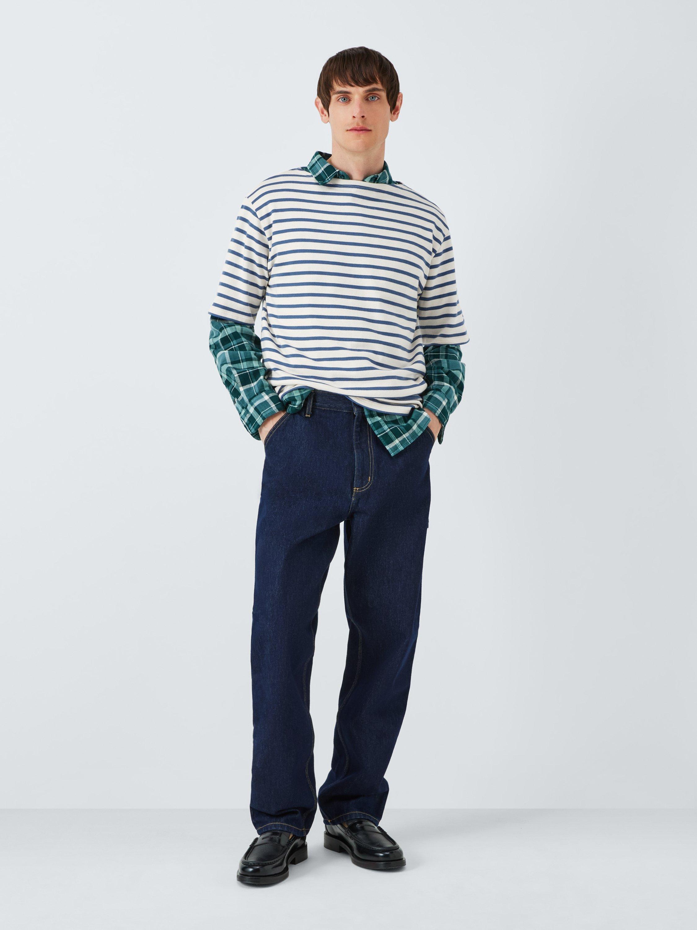 Product image 3 of 6, which shows Armor Lux Cotton Regular Fit Long Sleeve Stripe T-Shirt, Nature/Obscure, XS