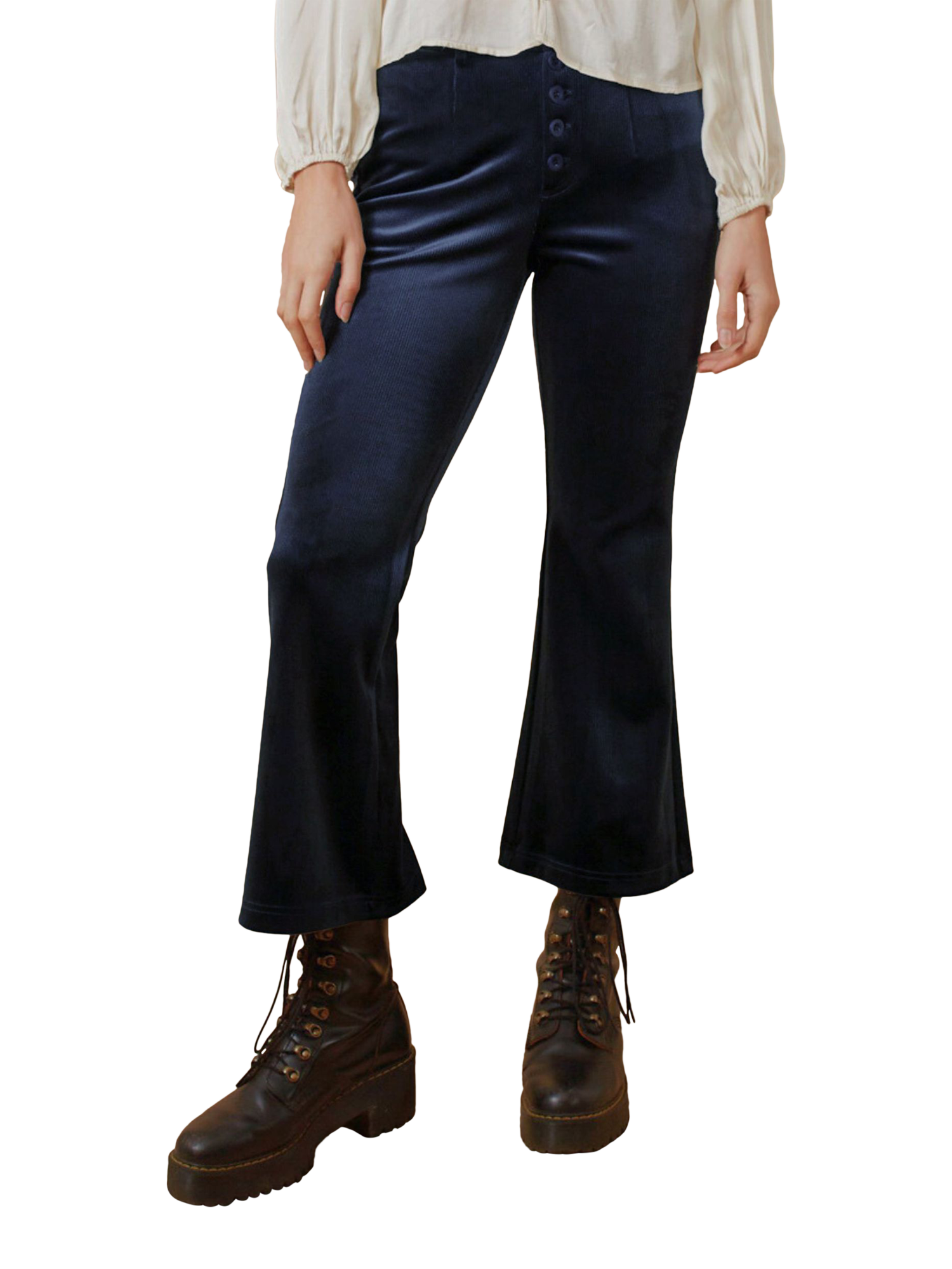 Traffic People Corrie Bratter Velvet Corduroy Trousers, Navy