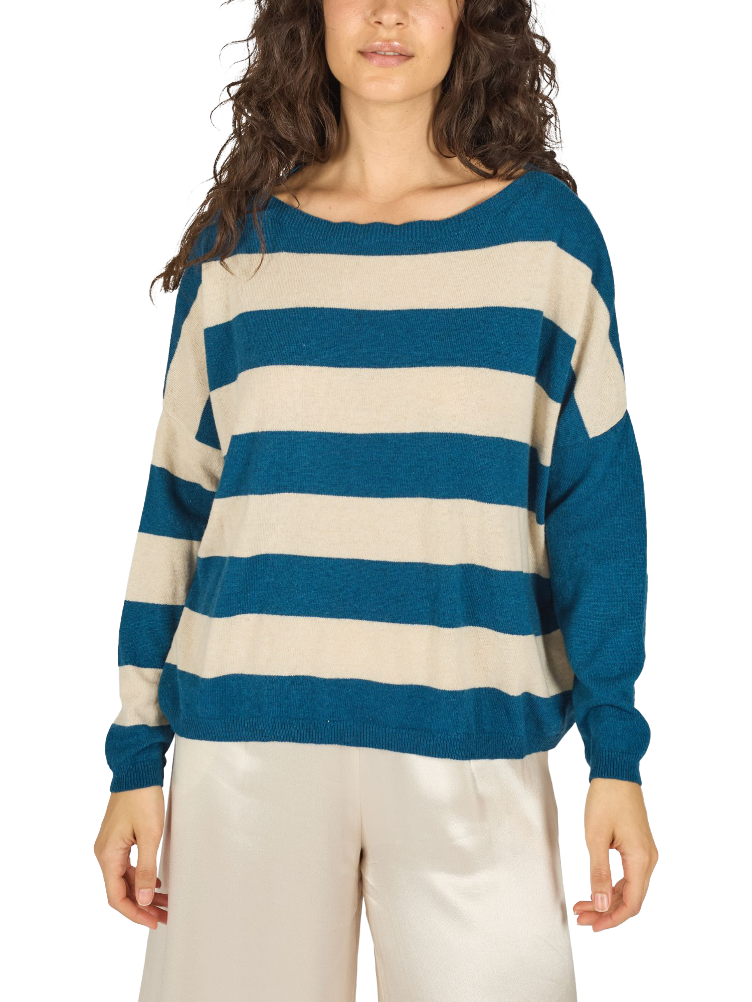 Traffic People Bertie Stripe Jumper, Blue