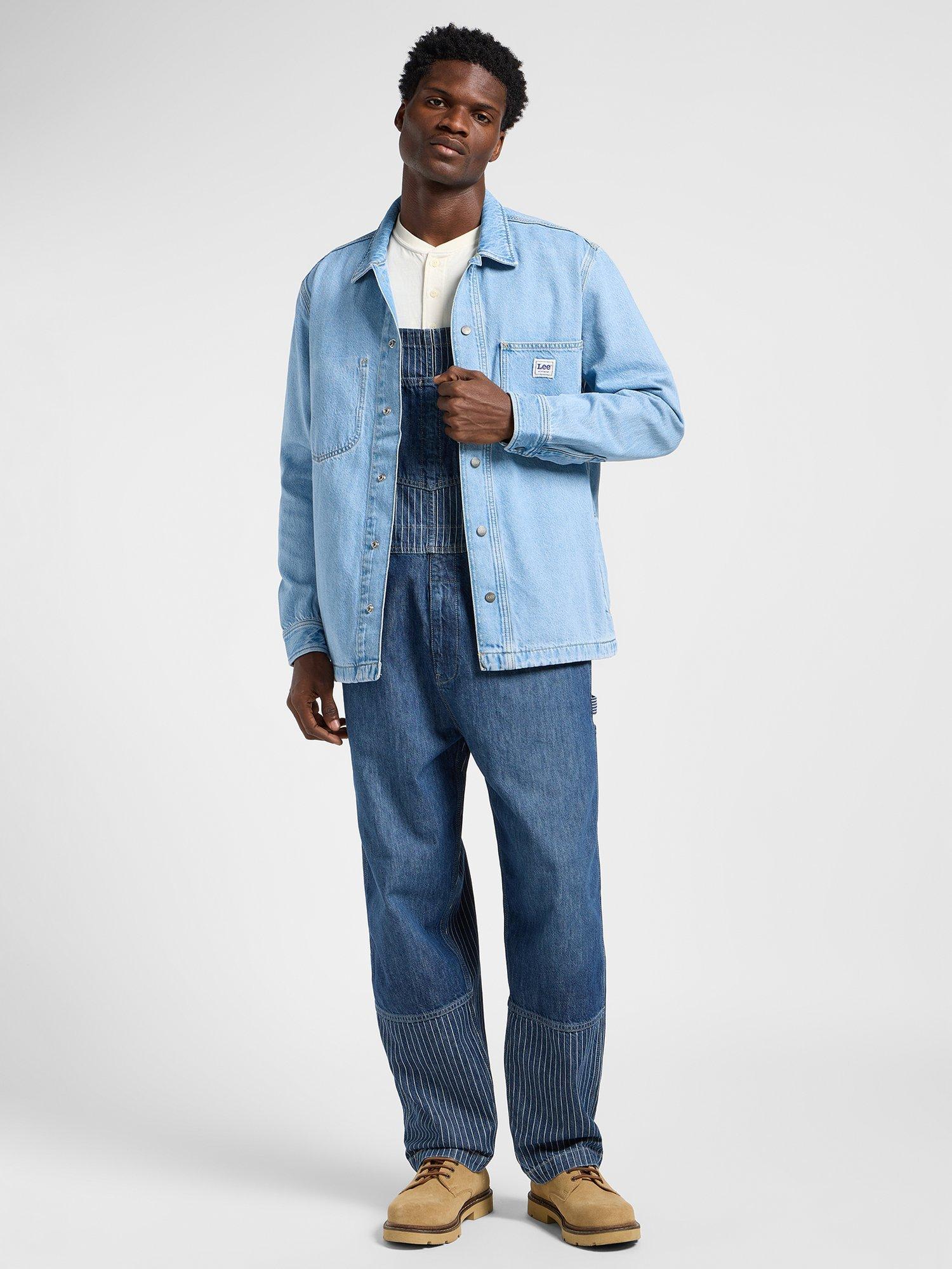 Product image 3 of 7, which shows Lee Cotton Denim Slouchy Bib Dungarees, Fuller Springs, M