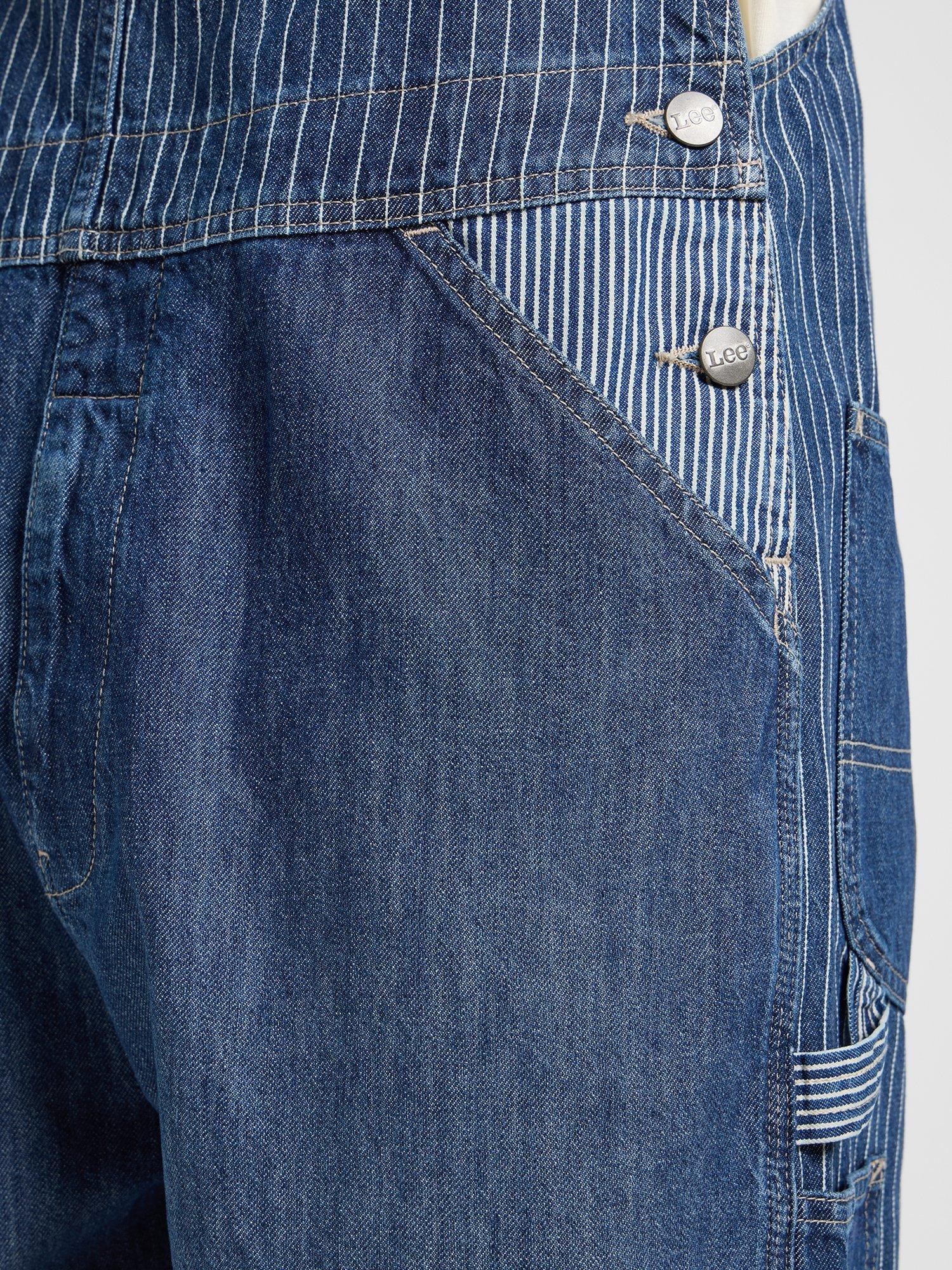 Product image 5 of 7, which shows Lee Cotton Denim Slouchy Bib Dungarees, Fuller Springs, M