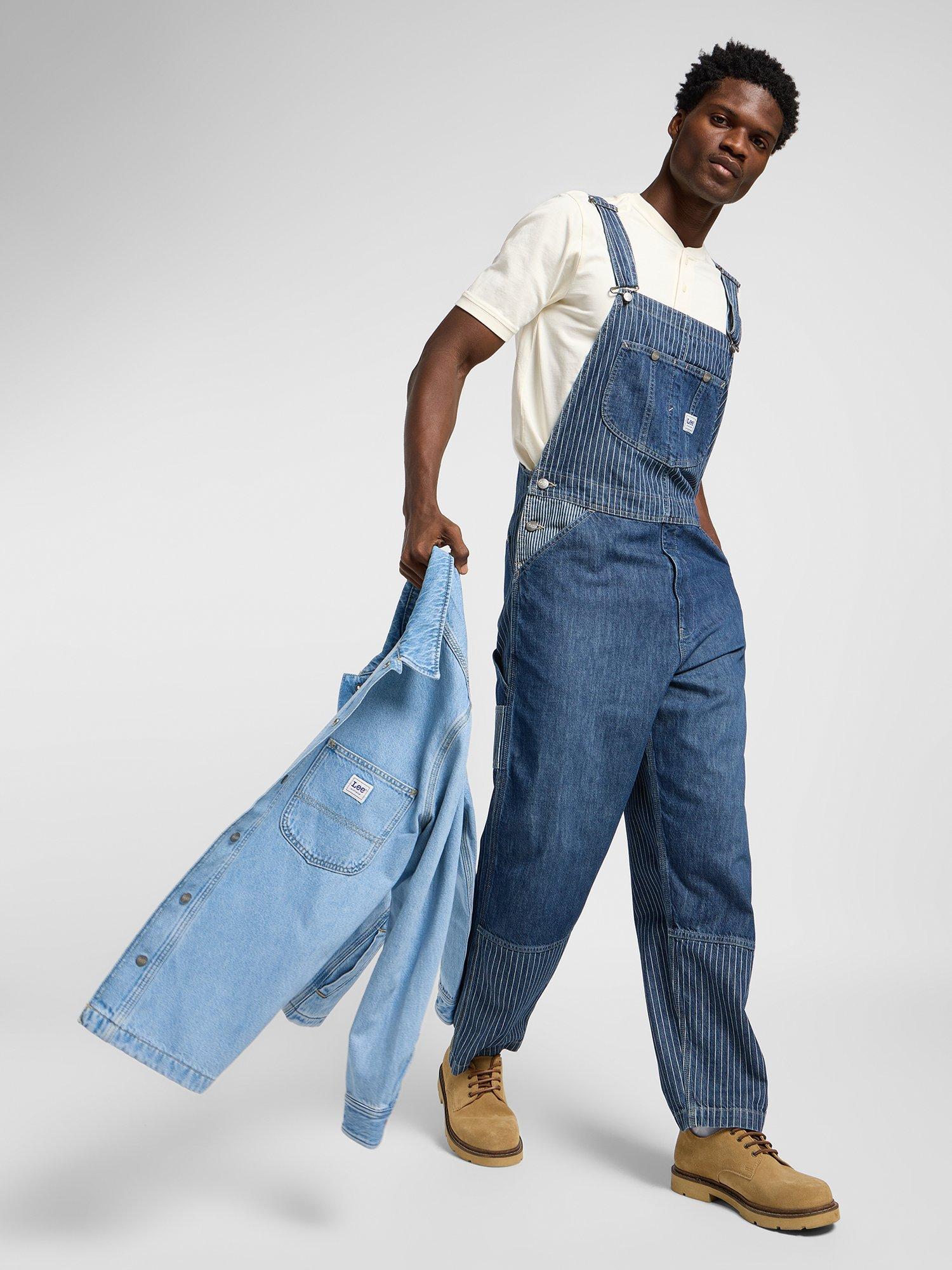 Product image 6 of 7, which shows Lee Cotton Denim Slouchy Bib Dungarees, Fuller Springs, M