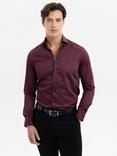 Blake Mill Tailored Fit Cutaway Collar Roses Trim Shirt, Burgundy