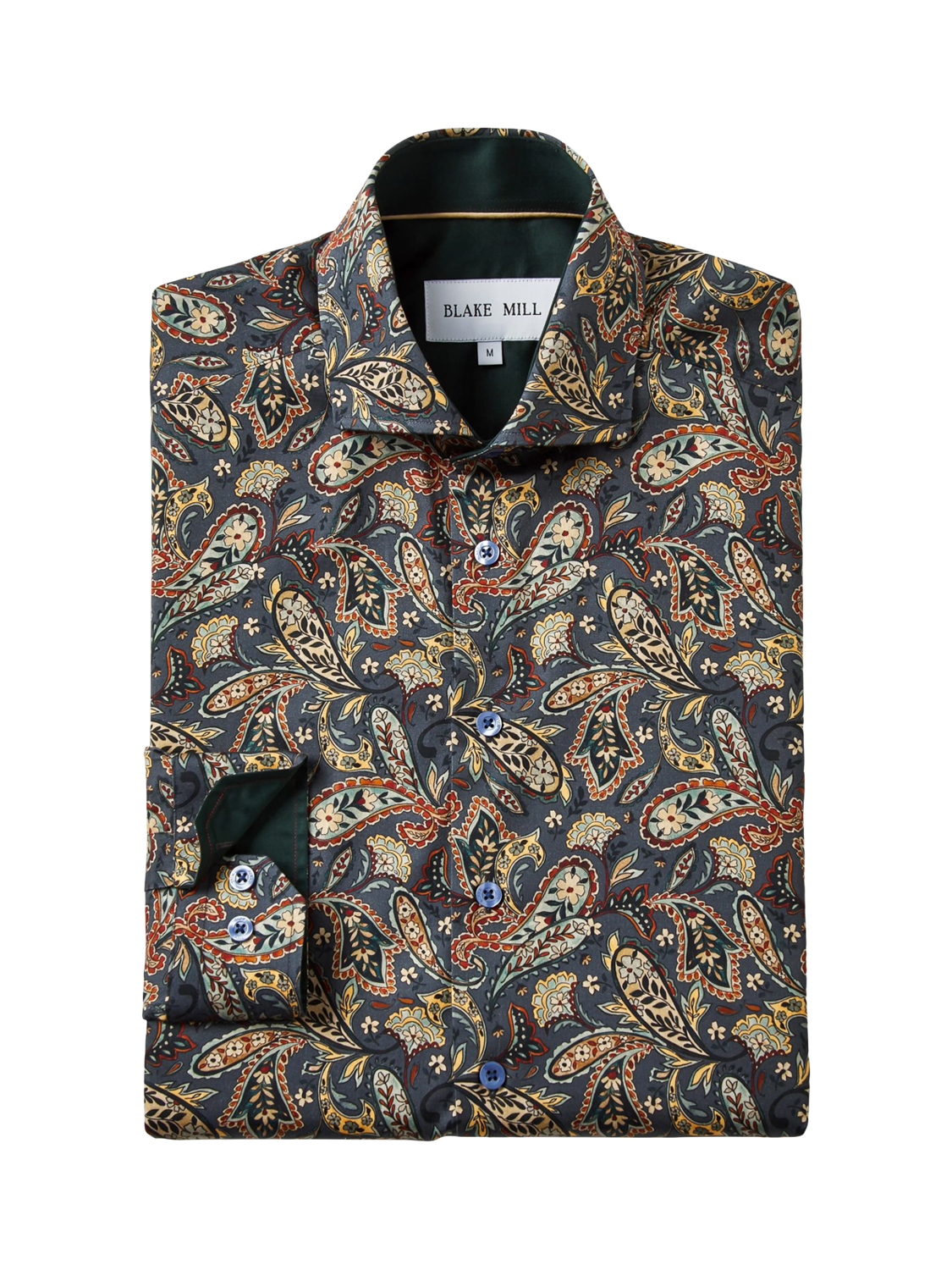 Product image 2 of 5, which shows Blake Mill Tailored Fit Cutaway Collar Floral Paisley Shirt, Multi, S