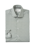 Blake Mill Cutaway Collar Wavy Geo Print Tailored Fit Shirt, Green Pattern