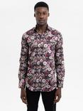 Blake Mill Cutaway Collar Name of a Rose Print Tailored Fit Shirt, Red Pattern