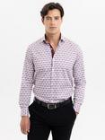 Blake Mill Cutaway Collar Geo Floral Print Tailored Fit Shirt, Pink Pattern