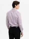 Blake Mill Cutaway Collar Geo Floral Print Tailored Fit Shirt, Pink Pattern