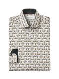 Blake Mill Cutaway Collar Geo Floral Print Tailored Fit Shirt, Yellow Pattern