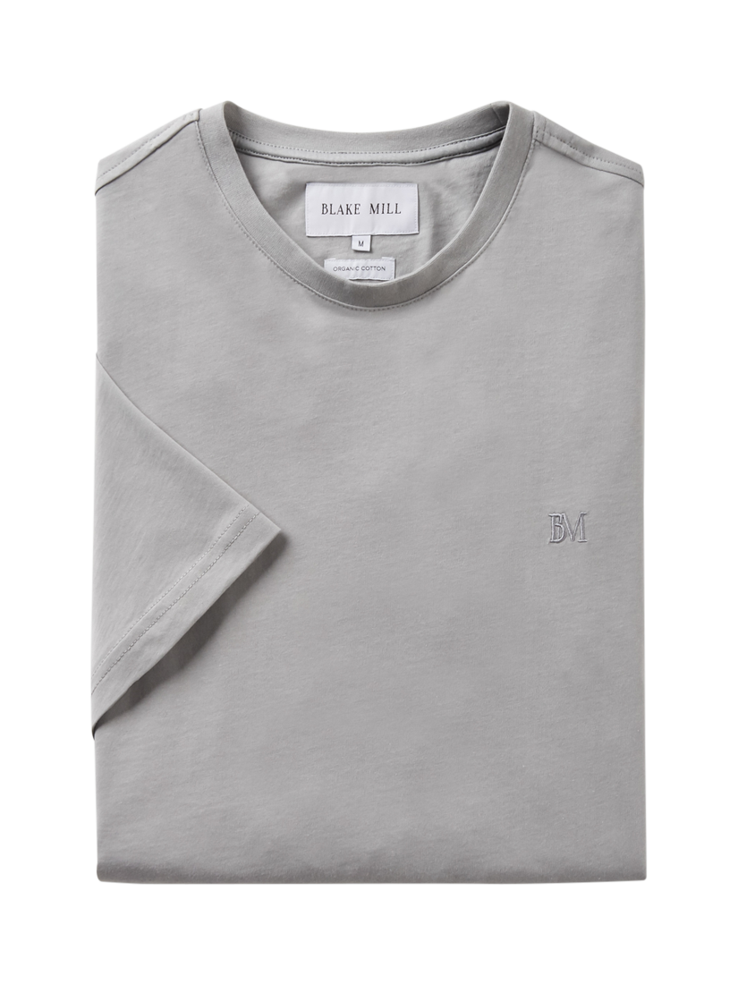 Product image 3 of 3, which shows Blake Mill Organic Cotton Relaxed Fit T-Shirt, Mid Grey, S