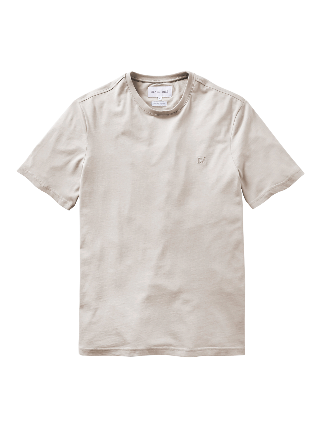 Product image 2 of 5, which shows Blake Mill Organic Cotton Relaxed Fit T-Shirt, Stone, S
