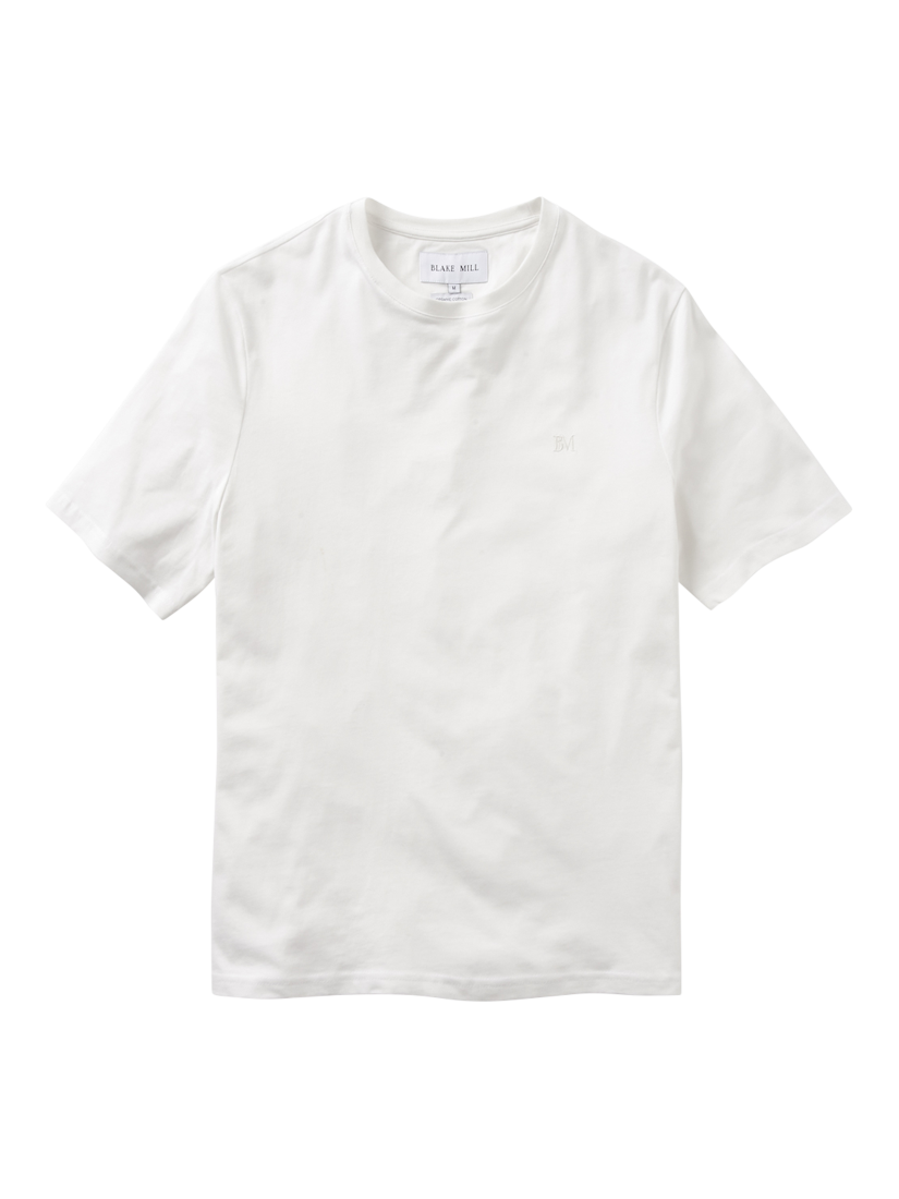 Product image 1 of 4, which shows Blake Mill Organic Cotton Relaxed Fit T-Shirt, White, S