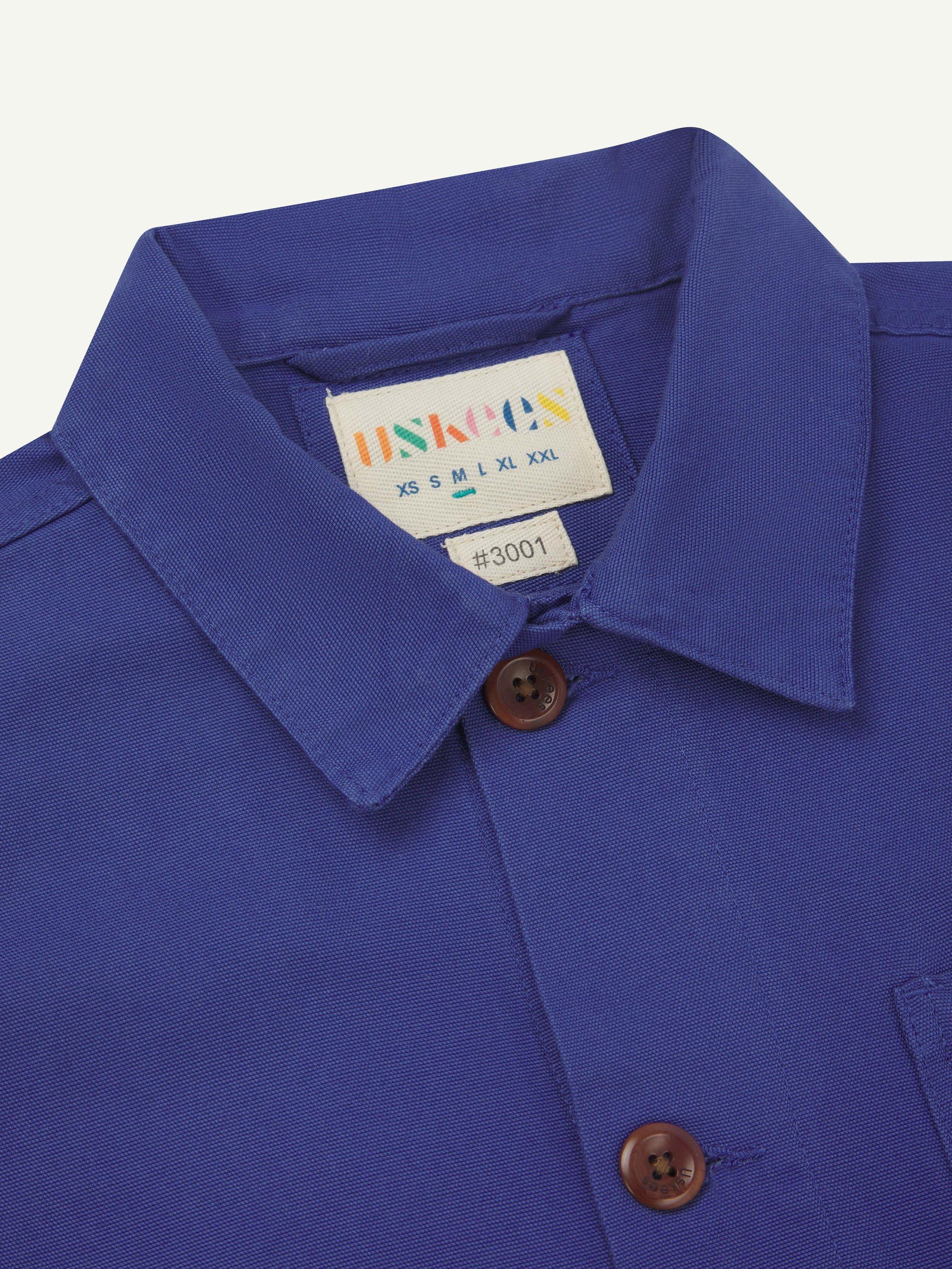 Product image 3 of 4, which shows Uskees Organic Cotton Overshirt, Ultra Blue, S