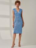 Jolie Moi Sequin Wrap Midi Dress, Blue