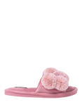 Pretty You London Dolly Pom Pom Slippers, Pink