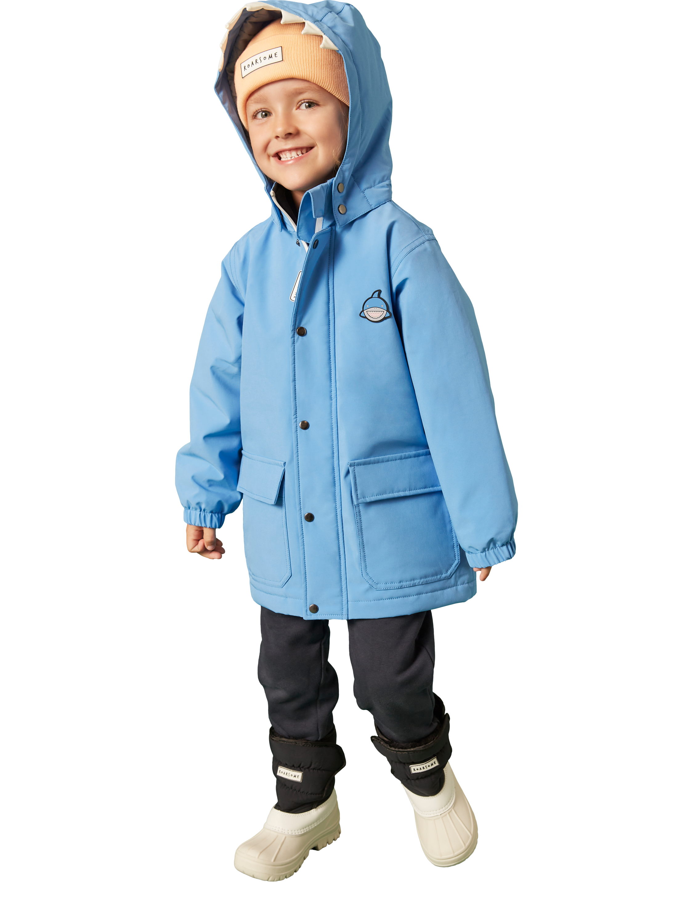 Product image 5 of 5, which shows Roarsome Kids' Reef Waterproof Everyday Coat, Blue, 1-2 years