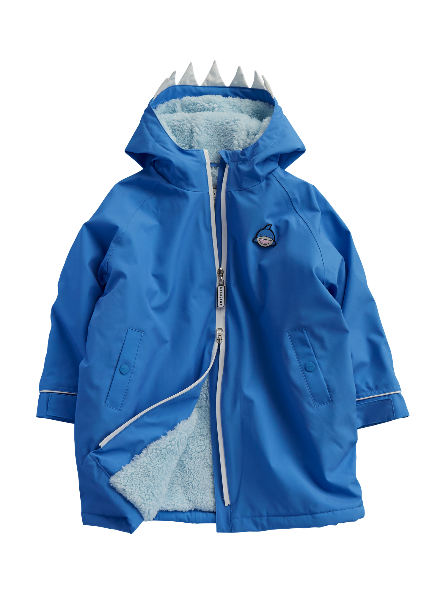 Product image 1 of 5, which shows Roarsome Kids' Reef Waterproof Outdoor Changing Robe, Blue, 1-2 years