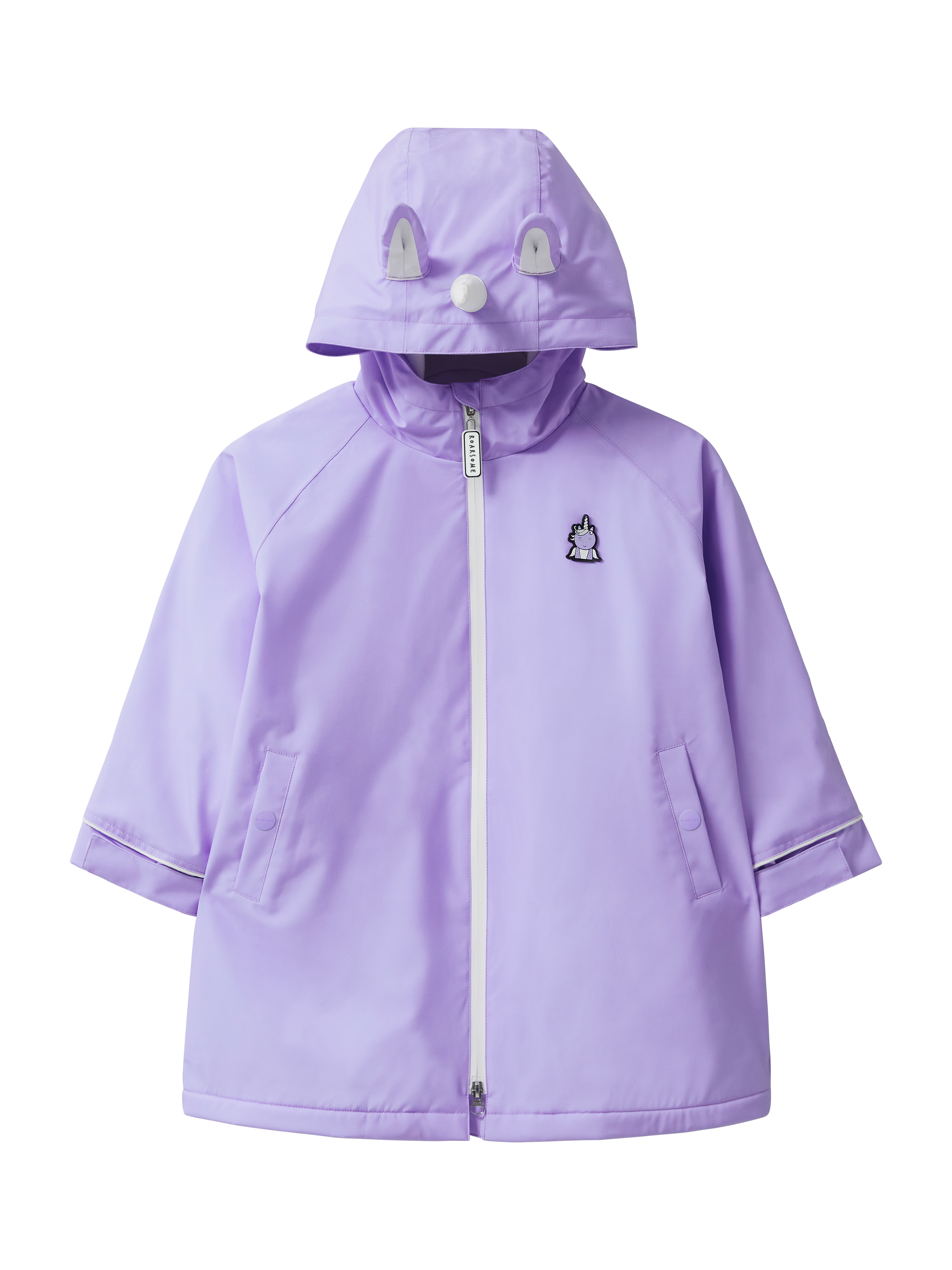 Product image 2 of 5, which shows Roarsome Kids' Sparkle Waterproof Outdoor Changing Robe, Lilac, 1-2 years