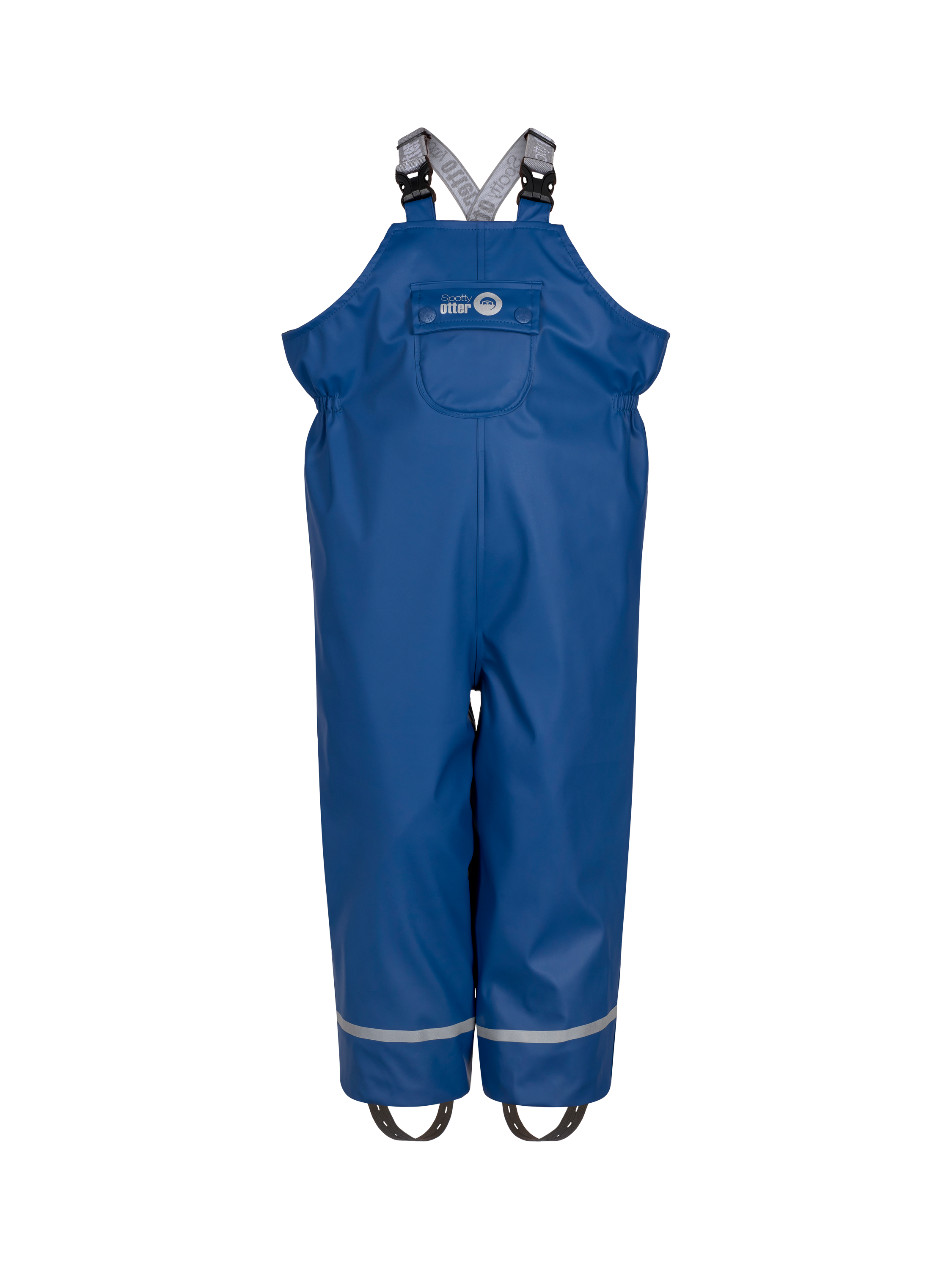 Product image 1 of 9, which shows Spotty Otter Kids' Forest Leader Insulated Waterproof Dungarees, Navy, 1-2 years