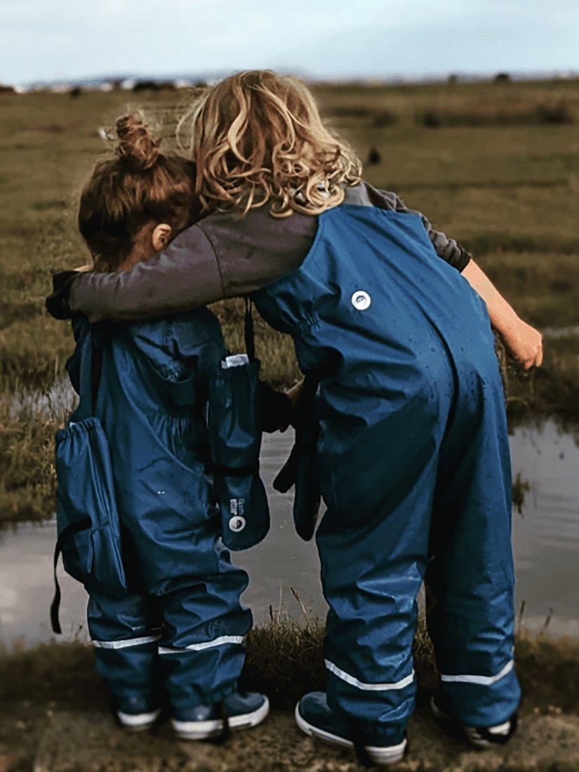 Product image 6 of 9, which shows Spotty Otter Kids' Forest Leader Insulated Waterproof Dungarees, Navy, 1-2 years