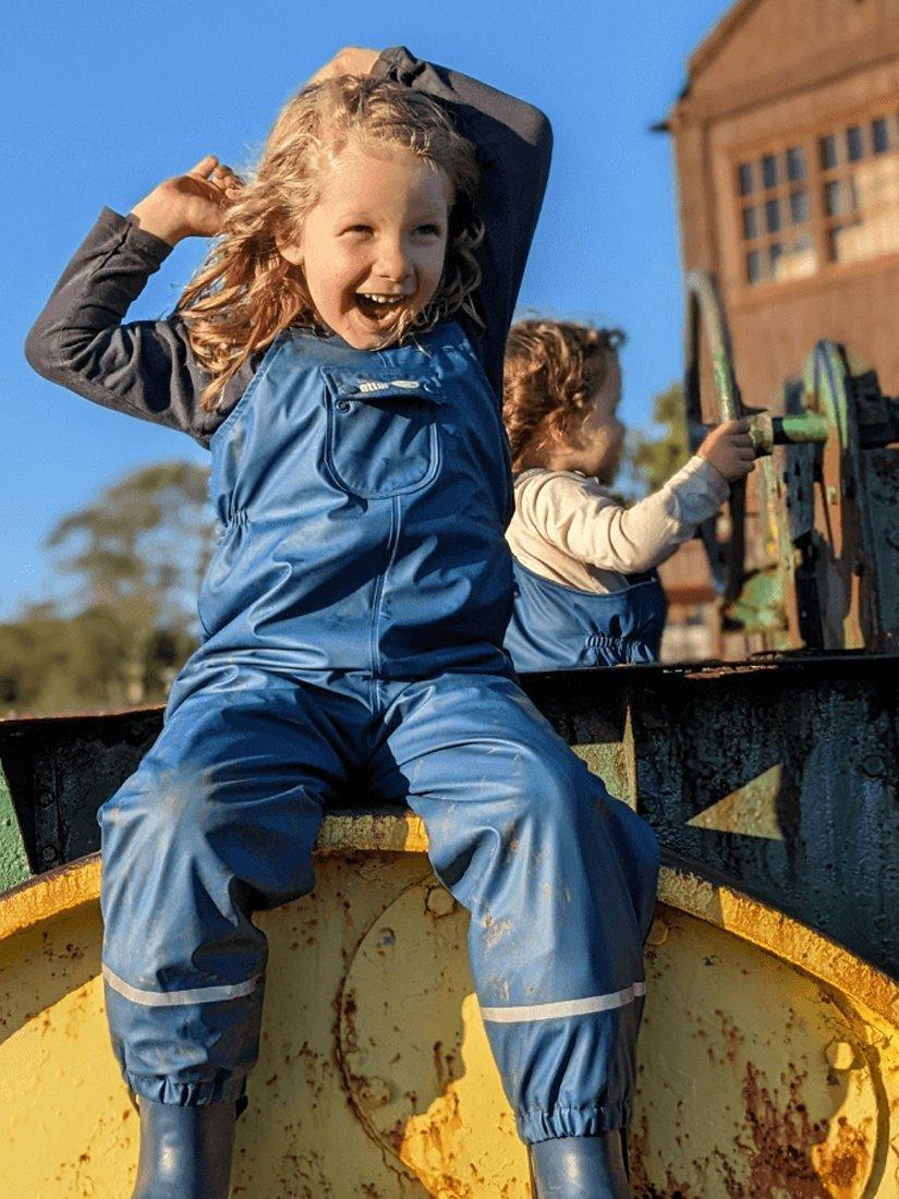 Product image 8 of 9, which shows Spotty Otter Kids' Forest Leader Insulated Waterproof Dungarees, Navy, 1-2 years