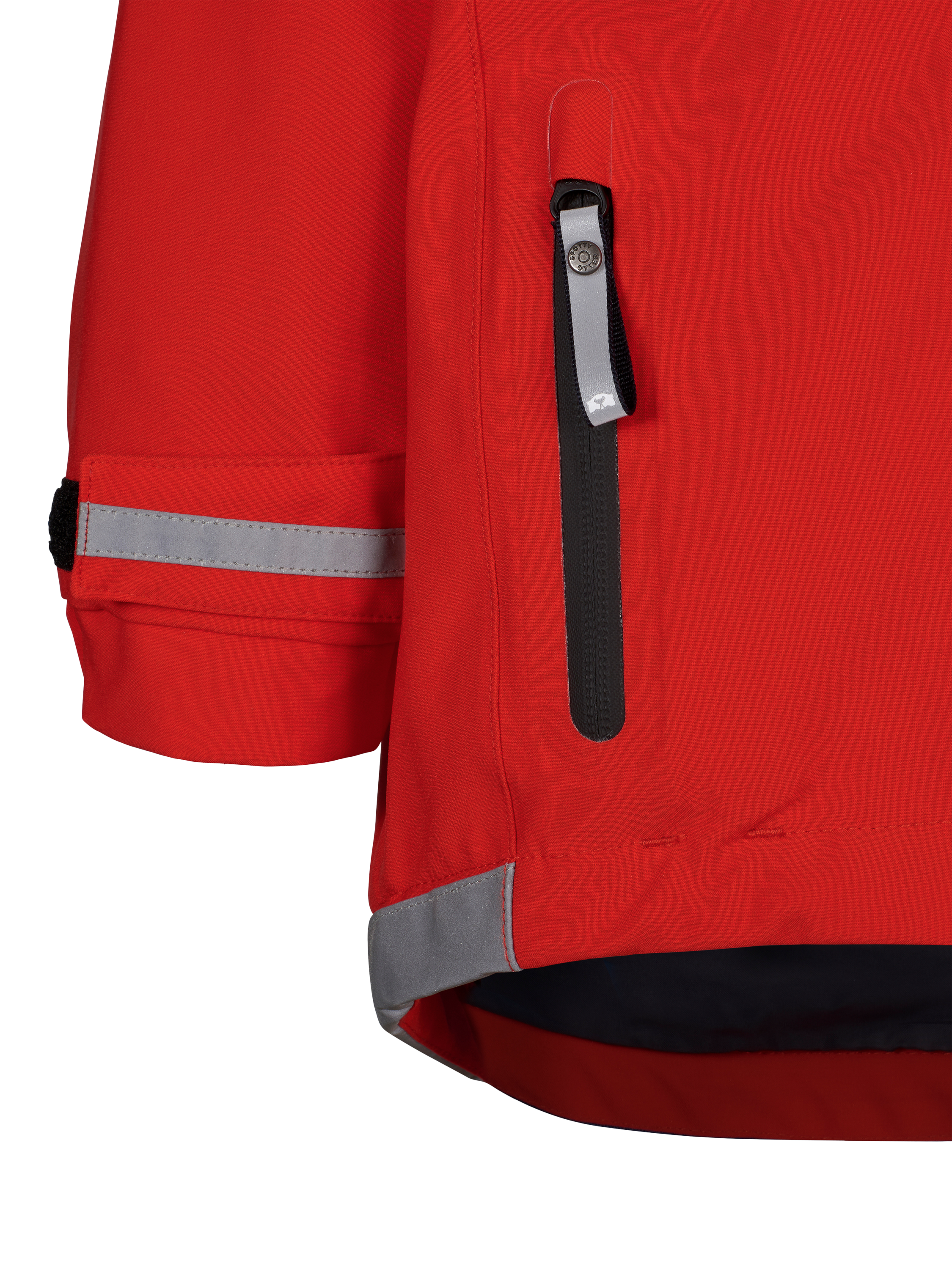 Product image 3 of 9, which shows Spotty Otter Kids' Patrol Insulated Waterproof Jacket, Fiery Red, 2-3 years
