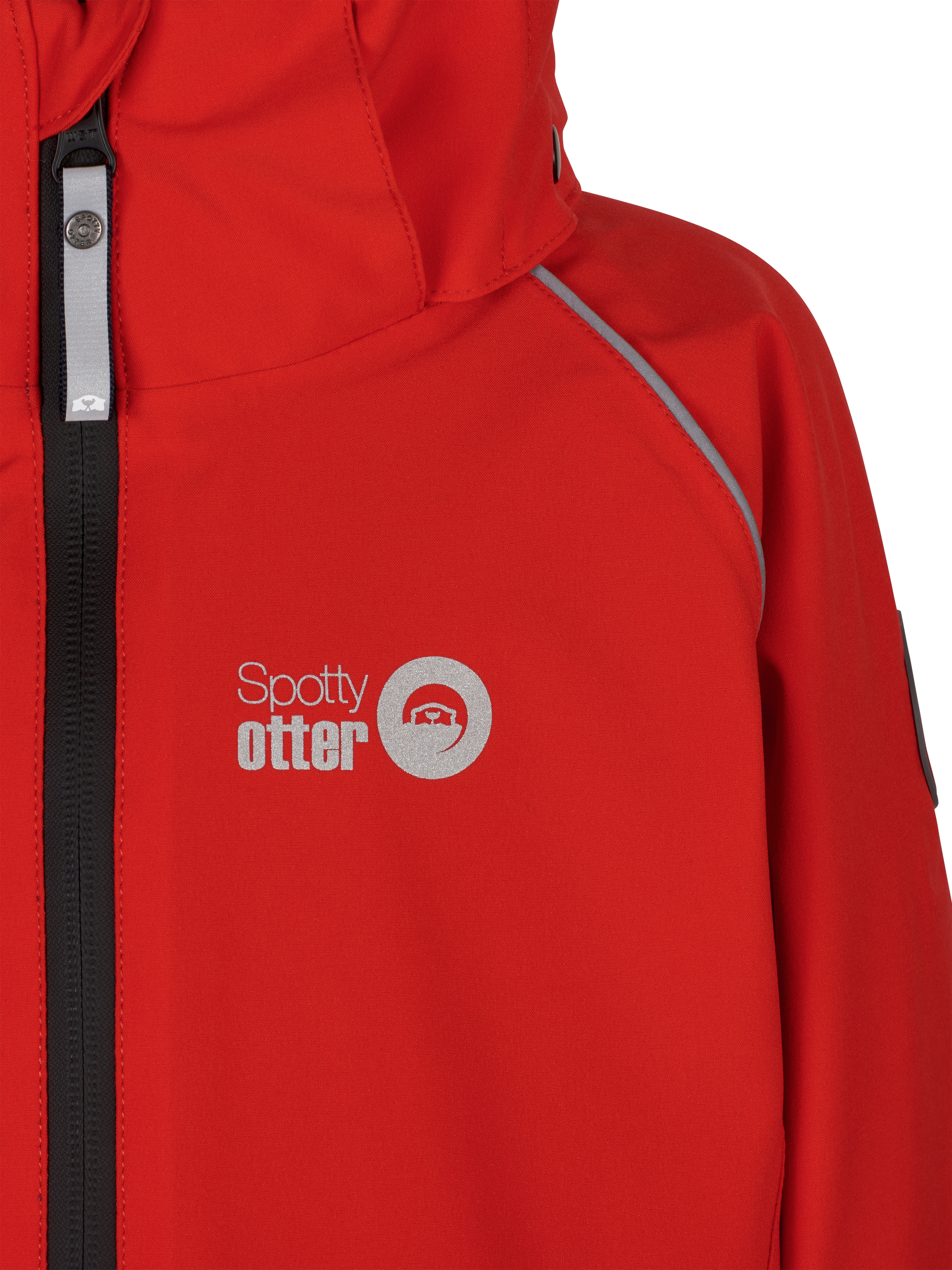 Product image 4 of 9, which shows Spotty Otter Kids' Patrol Insulated Waterproof Jacket, Fiery Red, 2-3 years