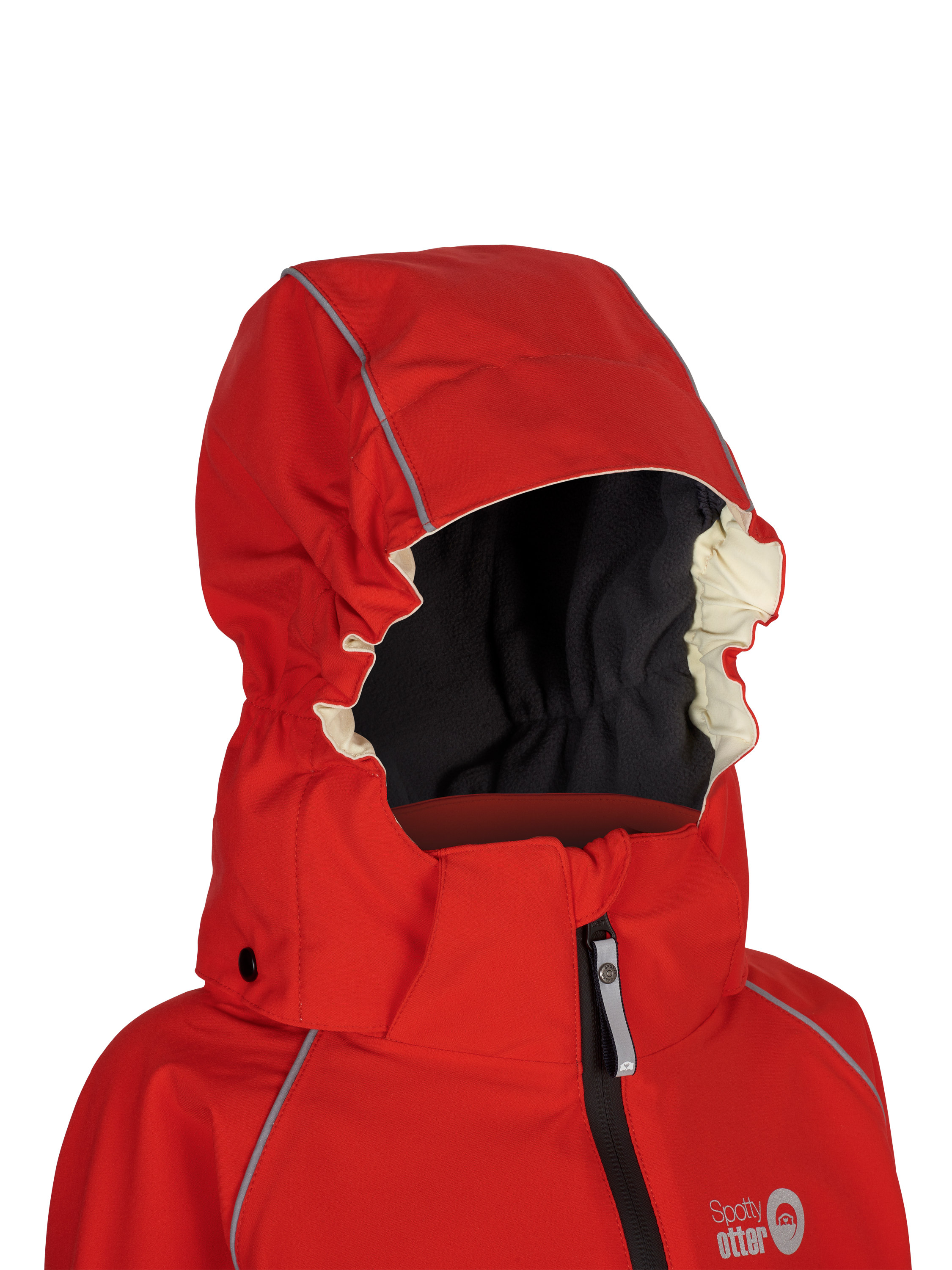 Product image 5 of 9, which shows Spotty Otter Kids' Patrol Insulated Waterproof Jacket, Fiery Red, 2-3 years