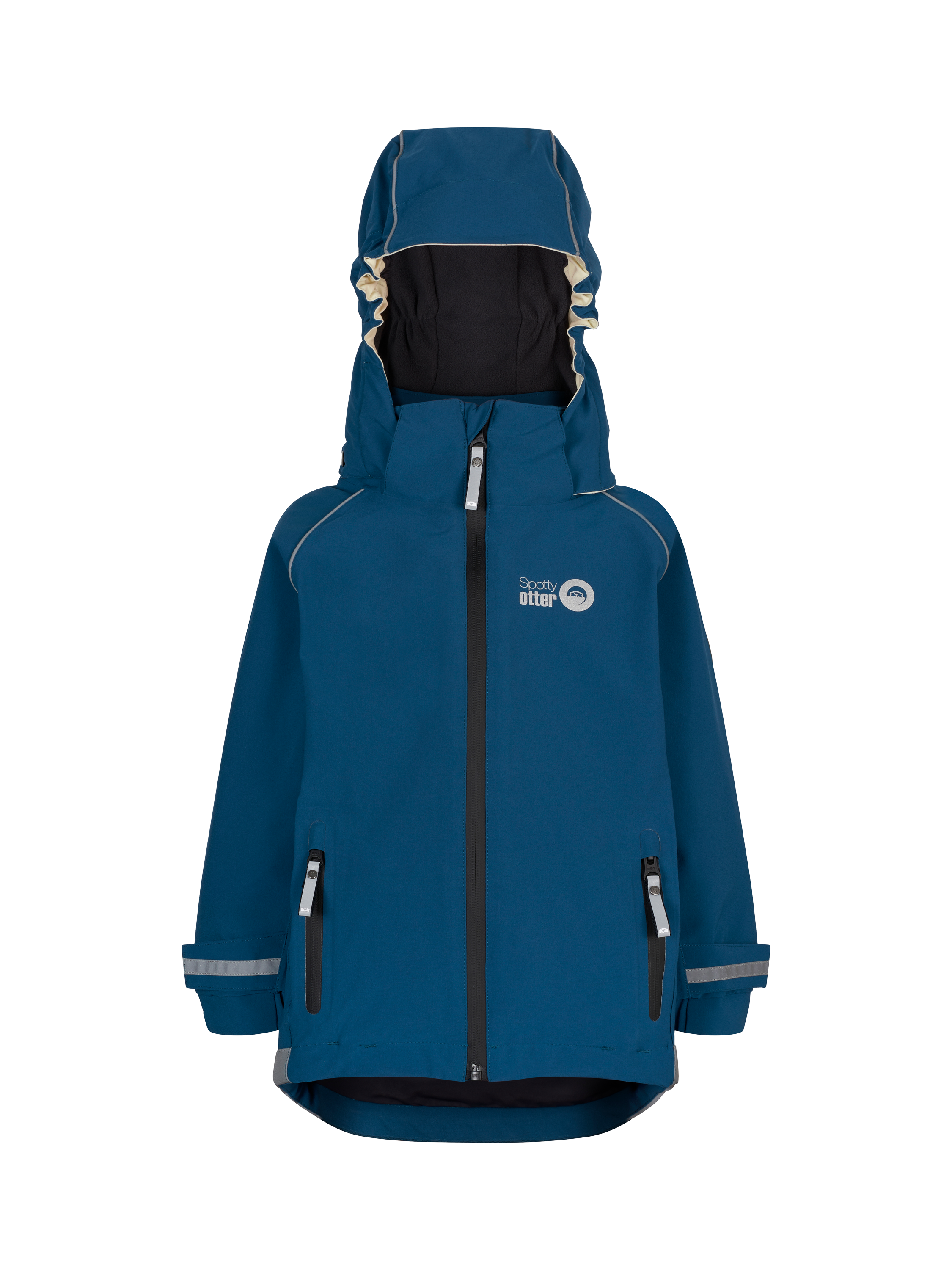 Product image 1 of 8, which shows Spotty Otter Kids' Patrol Insulated Waterproof Jacket, Navy, 2-3 years