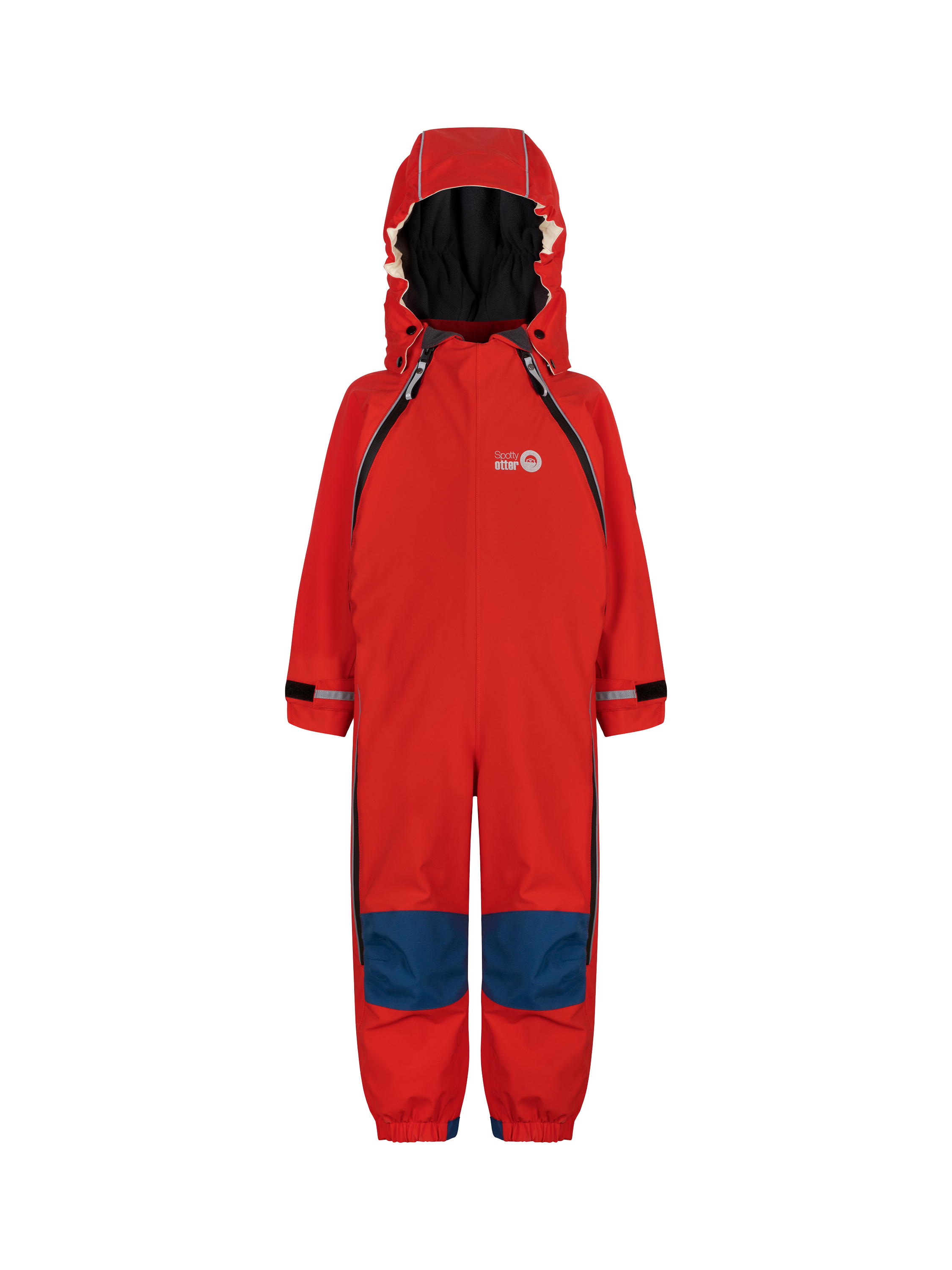 Product image 1 of 8, which shows Spotty Otter Kids' Patrol Insulated Waterproof Splashsuit, Fiery Red, 1-2 years