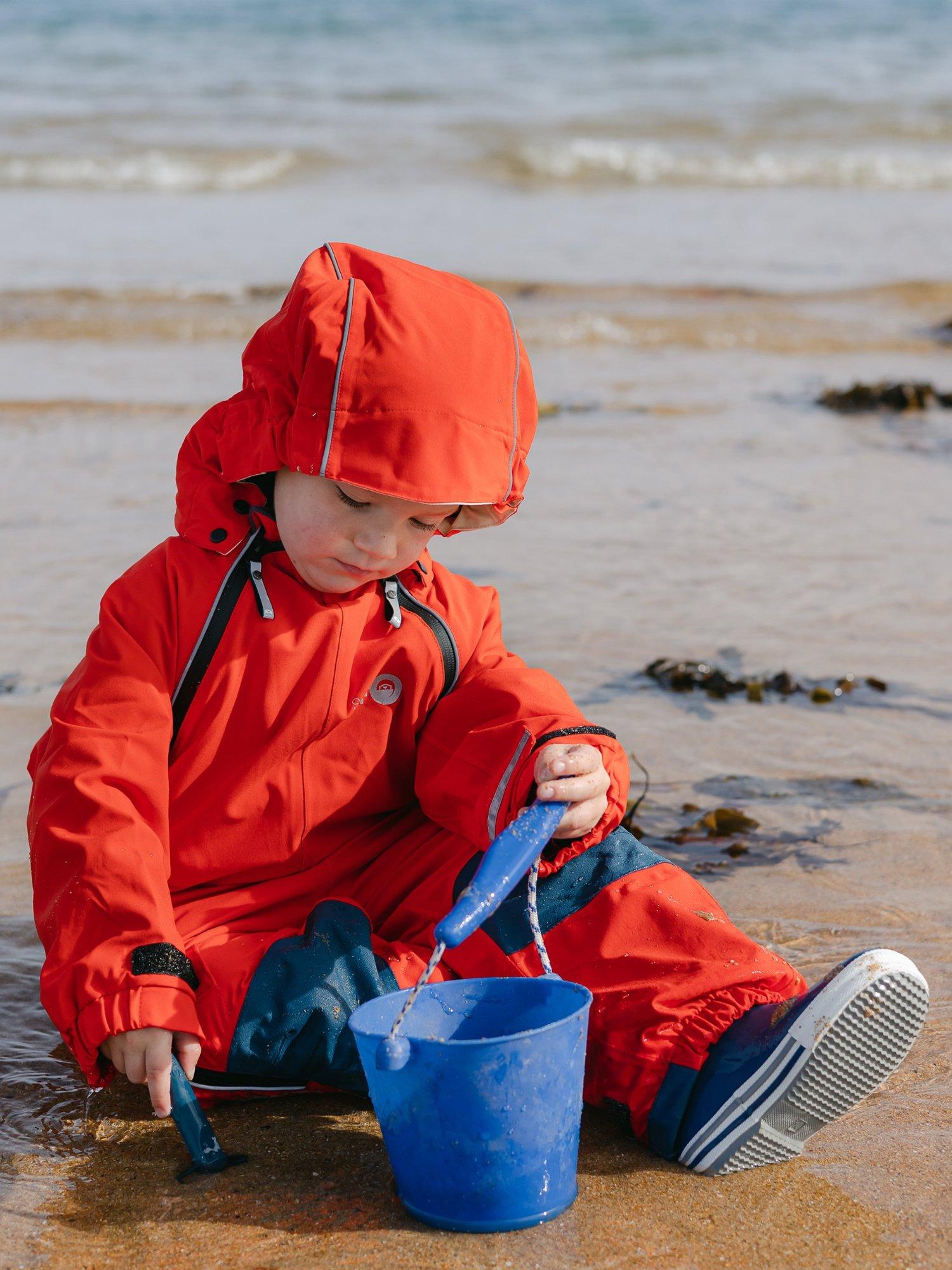 Product image 7 of 8, which shows Spotty Otter Kids' Patrol Insulated Waterproof Splashsuit, Fiery Red, 1-2 years