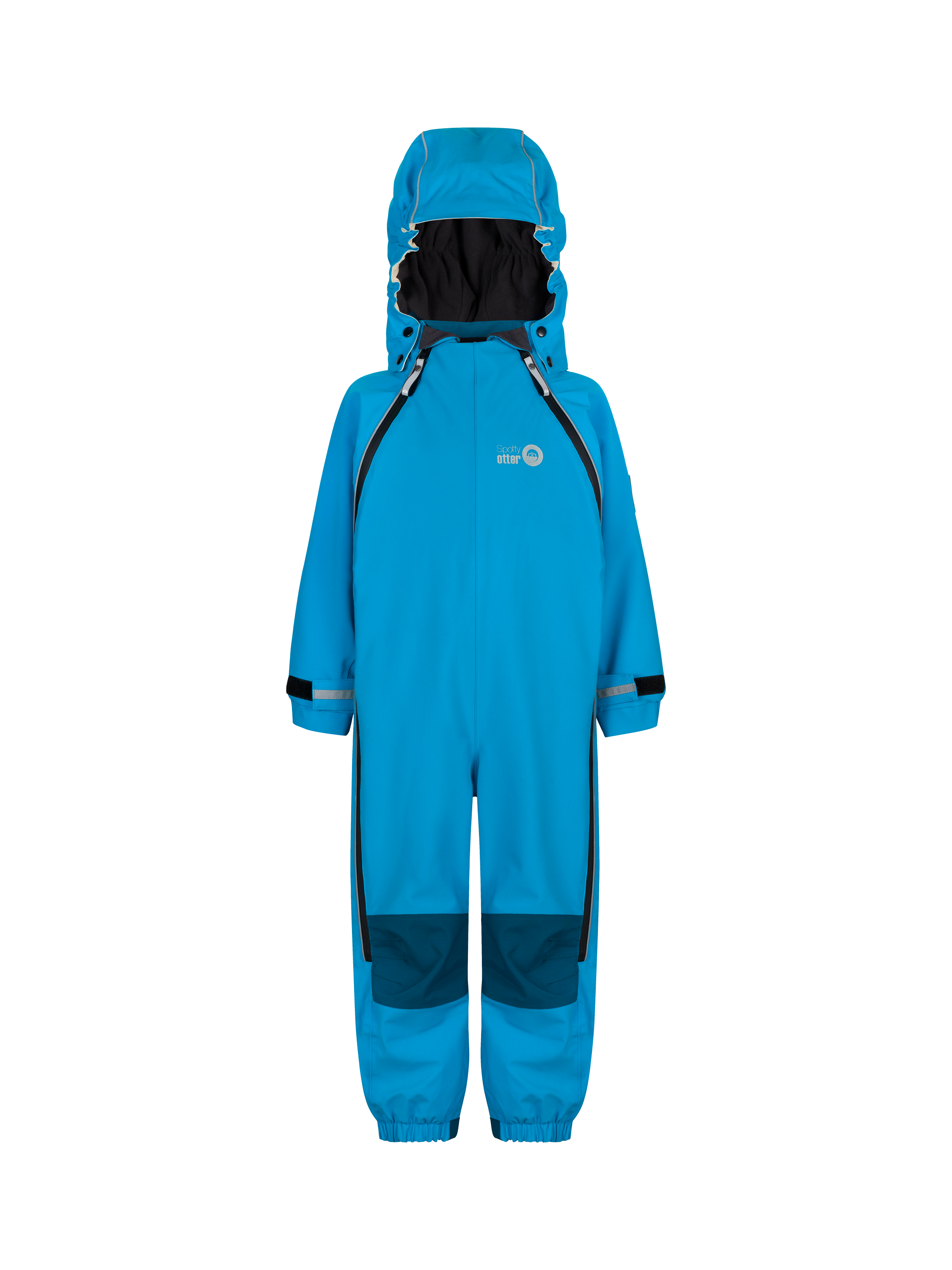 Product image 1 of 8, which shows Spotty Otter Kids' Patrol Insulated Waterproof Splashsuit, Methyl Blue, 1-2 years