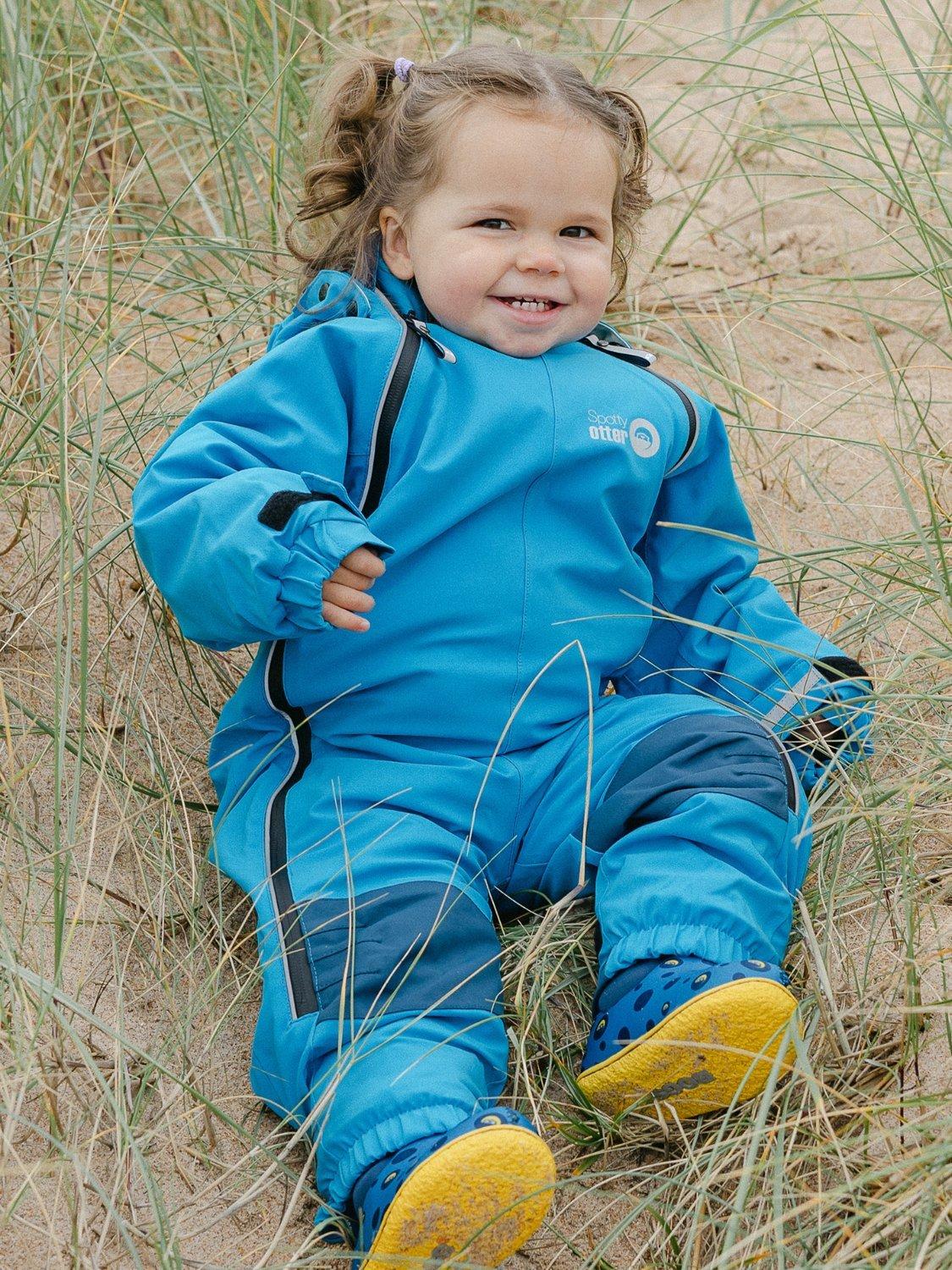 Product image 8 of 8, which shows Spotty Otter Kids' Patrol Insulated Waterproof Splashsuit, Methyl Blue, 1-2 years