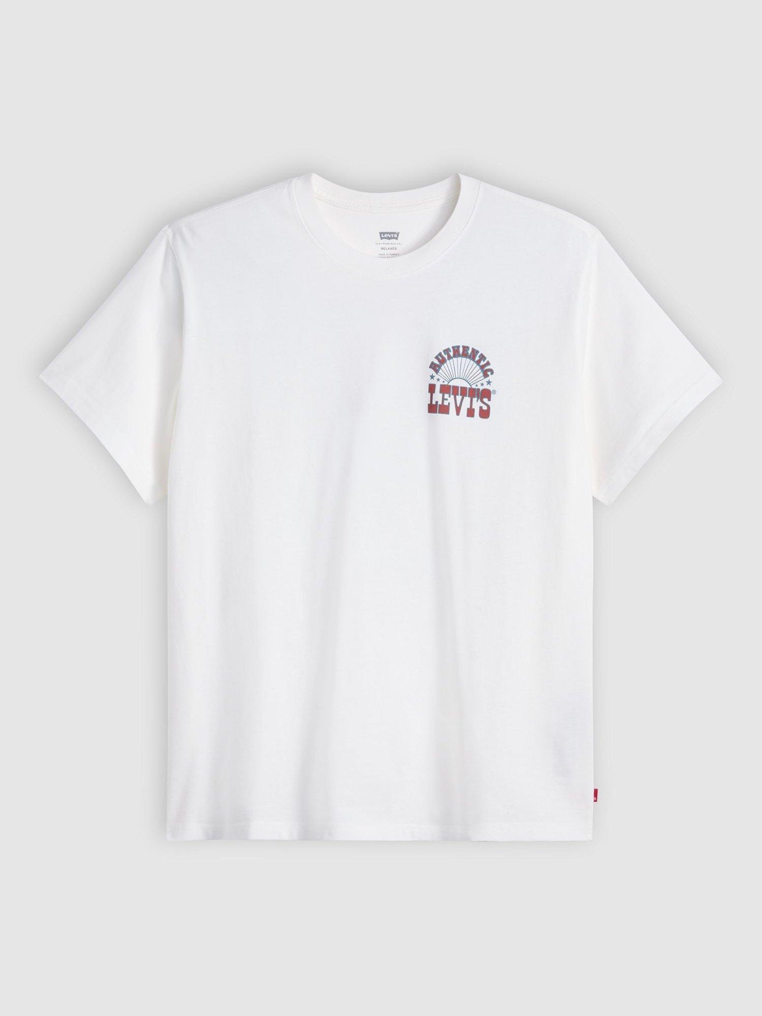 Product image 1 of 2, which shows Levi's Relaxed Fit Graphic Cotton T-Shirt, White +, S