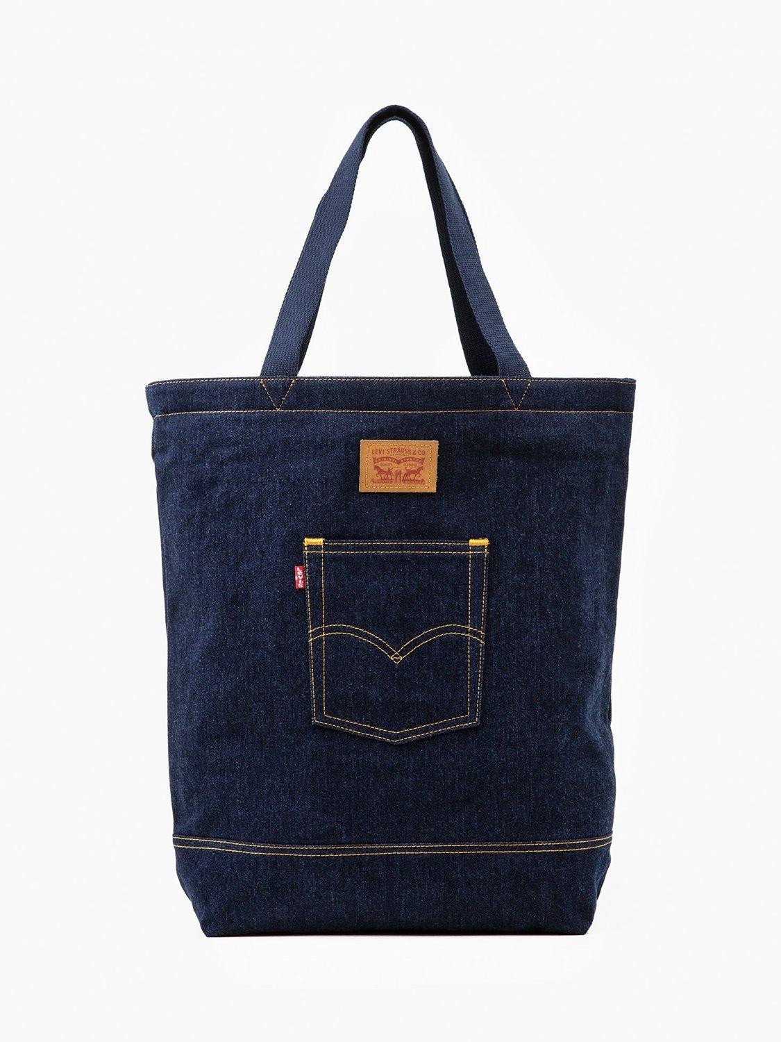 Product image 1 of 3, which shows Levi's Jeans Back Pocket Tote Bag, Navy Blue