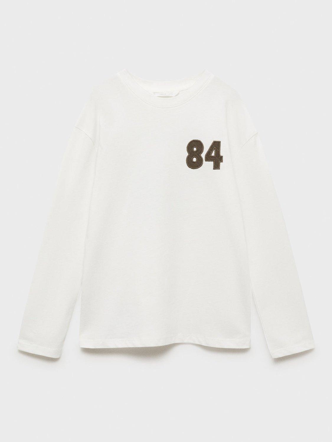 Mango Kids' Colorado Long Sleeve Tee, White