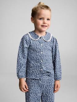 Mango Kids' Chop Elasticated Waist Trousers, Medium Blue - view 2, Medium Blue