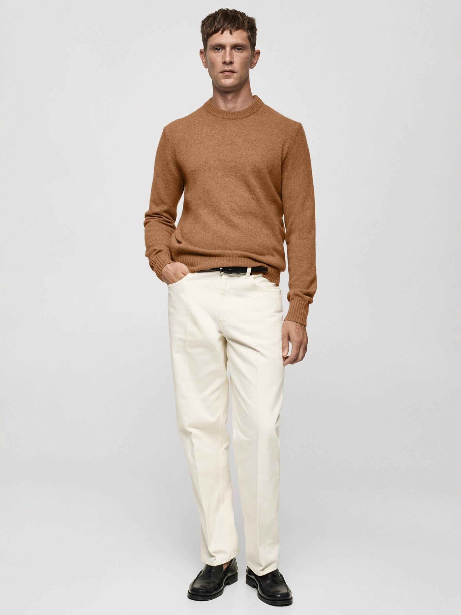 Product image 2 of 8, which shows Mango Lotus Wool Blend Jumper, Brown, XXL